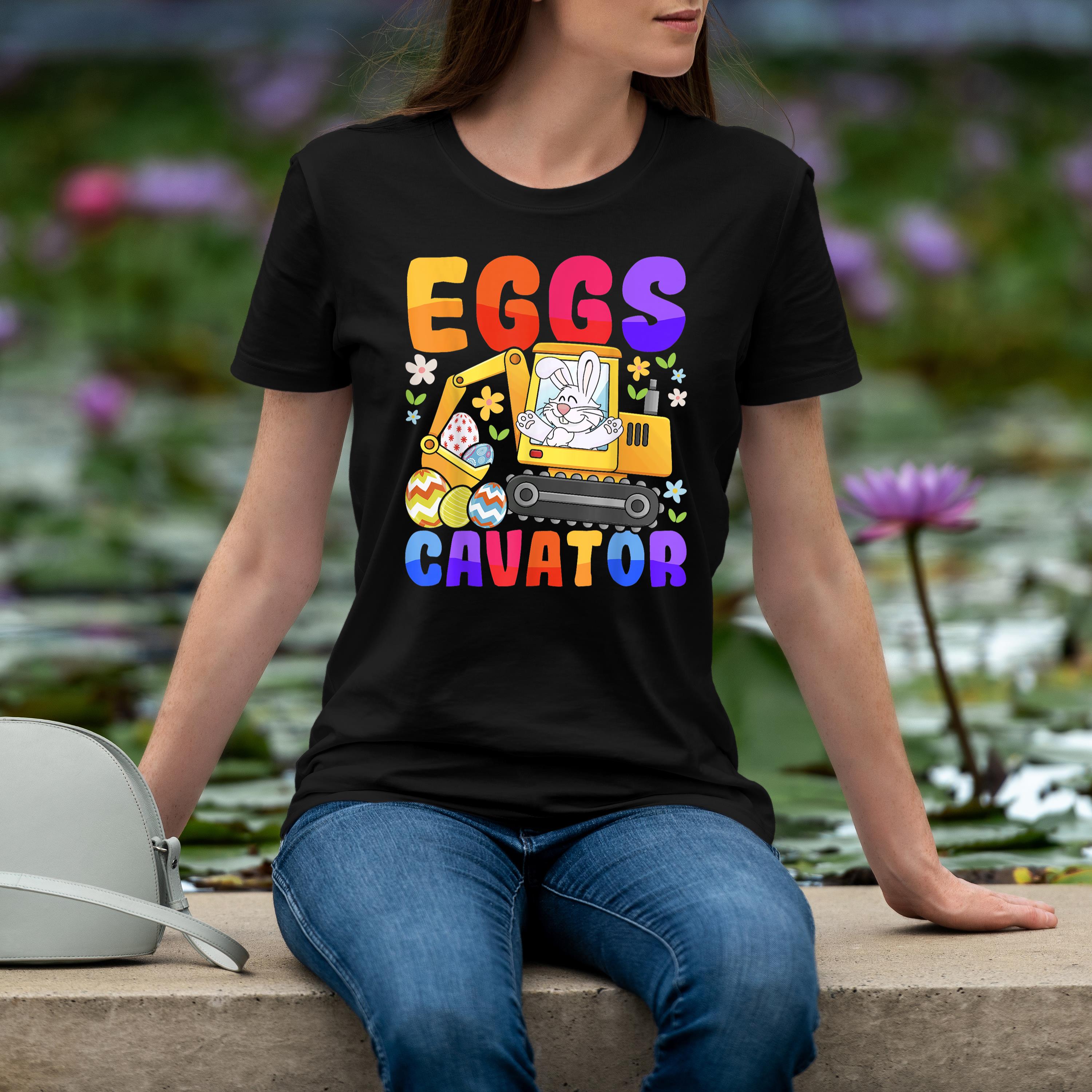 Easter Kids Boys Funny Excavator Happy Easter Eggscavator Shirt 